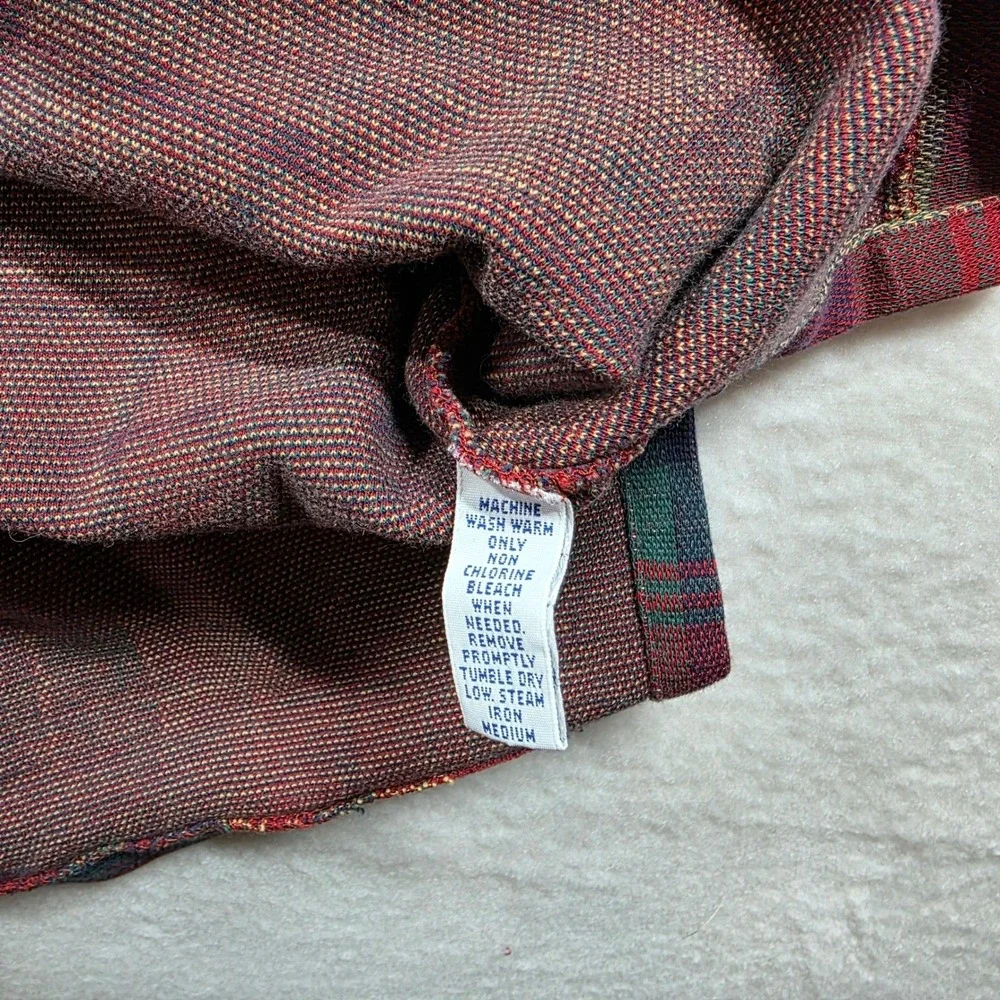 Polo Ralph Lauren Plaid‎ Polo Shirt Mens XL Red Green Blue Vintage Made in USA